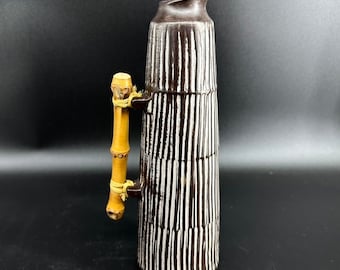 Pottery Jug Pitcher or Vase, Bamboo, BR Keramik Denmark, 1960s