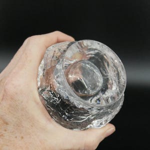 Glass Candleholder, Ann Wärff Kosta Boda Snowball, Swedish Art Glass image 10