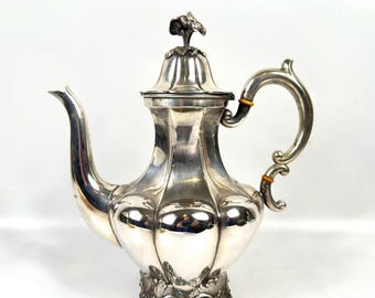 Vintage Swedish Silver-Plated Coffee Pot – C.G.H. Silversmiths, Stockholm, Rococo Revival