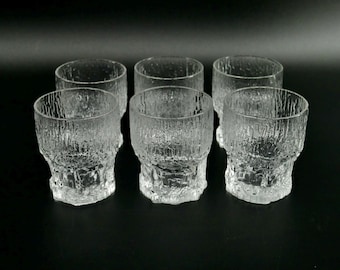 Iittala tapio wirkkala glasses – ice textured finnish design - set of 6