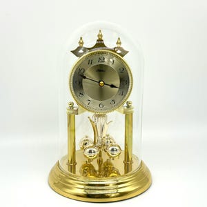 Vintage Haller Germany Anniversary Clock – 1990s Quartz Dome Mantel Clock