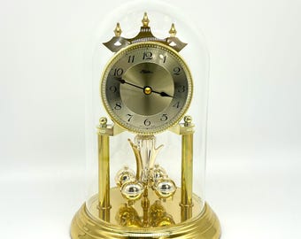 Vintage Haller Germany Anniversary Clock – 1990s Quartz Dome Mantel Clock