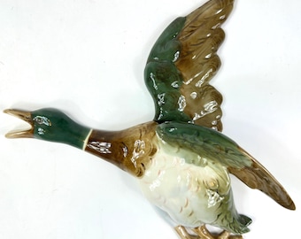 Vintage Beswick Style Flying Duck Wall Plaque – 26 cm, Mid-Century Bird Decor