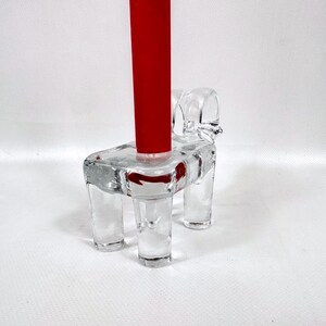 Vintage bertil vallien glass ram candleholder – kosta boda, sweden, scandinavian christmas design image 4