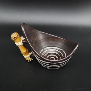 Vintage Keramik Krug oder Vase, Bambusgriff, BR Keramik Denmark, 1960er Jahre