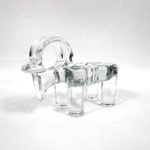 Vintage bertil vallien glass ram candleholder – kosta boda, sweden, scandinavian christmas design image 7