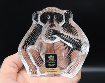 Lisa Larson Glass Monkey – Vintage Speak No Evil Monkey, 1970s - Etsy