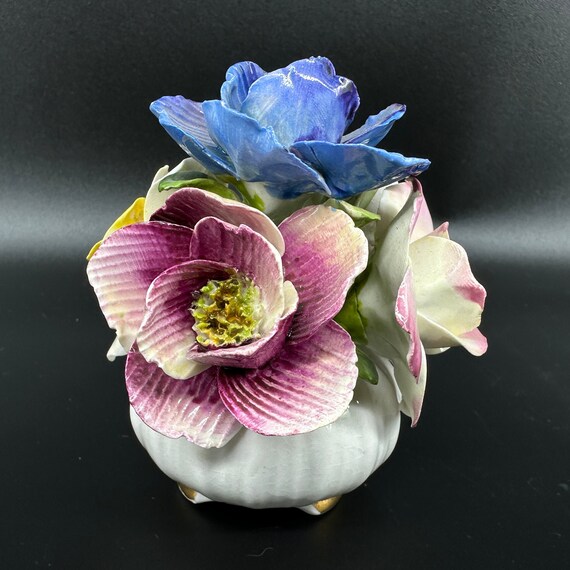 Vintage Jon Anton Bone China Flower Basket, 1970s England, Hand