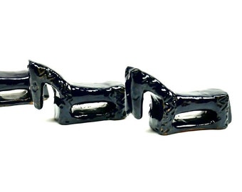 Vintage Ceramic Horse Napkin Holders, Knife Rests - Set of 4, Made in Denmark