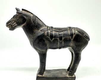 青い陶器の馬の彫刻　イタリア製 テラコッタ製の馬の置物、中国の武士の彫刻、秦王朝様式の装飾 - Etsy 日本