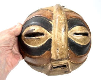 African Tribal Mask – Hand-Carved Wooden Wall Mask, Congo