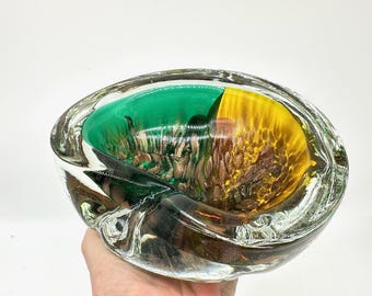 Vintage Murano Style Glass Bowl –  Scandinavian Glass Art