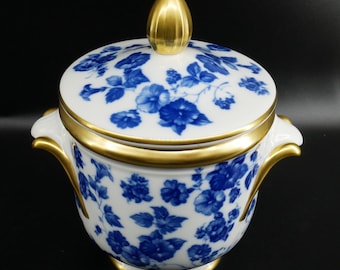 Vintage Gerold Bavaria Porcelain Candy Dish: Blue Floral Bon Bon Bowl