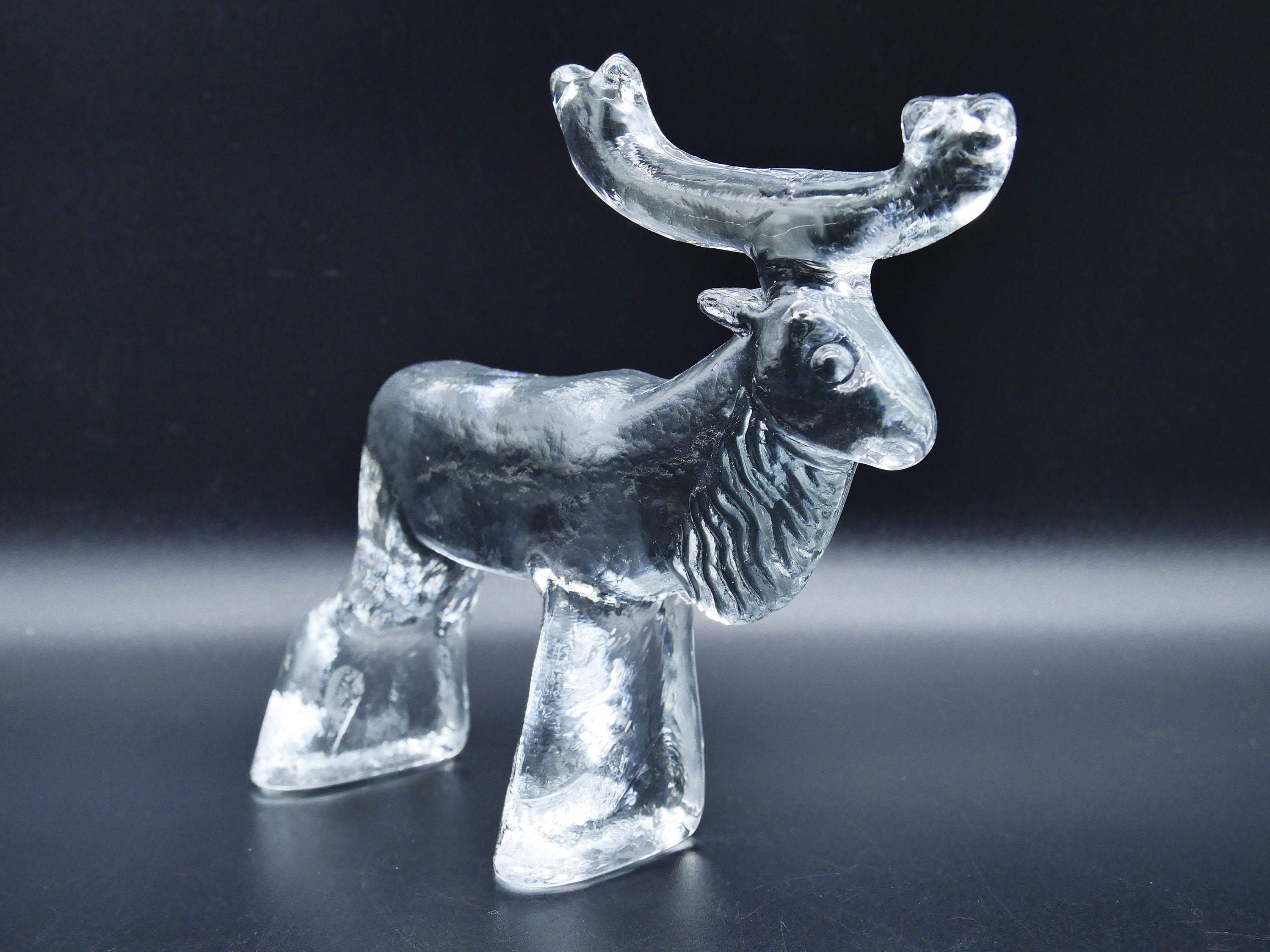 * vintage glass figure ୨୧ * ガラスの リスさん Mid Century Kosta Boda Art Glass Reindeer Bertil Vallien Deer Elk