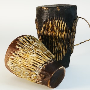Vintage djembe drum tamtam instrument music percussion - African art Africa tribal drum handmade