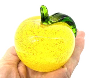 Fruit glass Sculpture – Hand-Blown Yellow, Kosta Boda