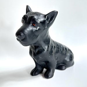 Vintage Black Scottie Dog Figurine | Ceramic Scottish Terrier | Collectible Dog Decor