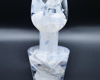 Kosta Boda White Tulip Sculpture – Ulrica Hydman-Vallien Flower Power Art Glass, Sweden