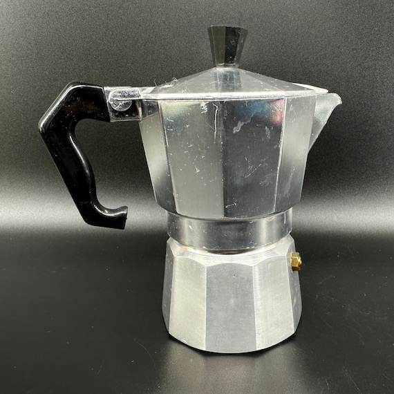 Espresso Junior Aluminum Moka Pot, Italian Coffee Maker, Mid Century Design
