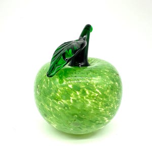 Kosta Boda Glass Apple Sculpture – Large Swedish Art Glass – Mid Century Hand-Blown Fruit