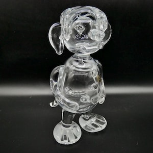 Vintage Hovmantorp Glass Troll Figurine: Swedish Art Glass Sculpture