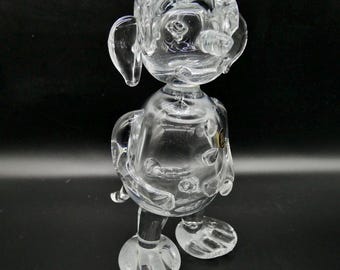 Vintage Hovmantorp Glass Troll Figurine: Swedish Art Glass Sculpture