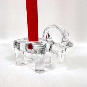 Vintage bertil vallien glass ram candleholder – kosta boda, sweden, scandinavian christmas design image 1