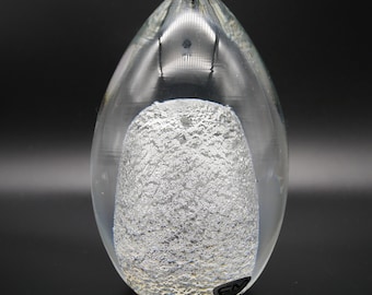 Vintage Sterling Silver Glass Paperweight, 1960