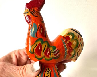 Dala wooden rooster – handcrafted folk art by nils olsson, swedish decor
