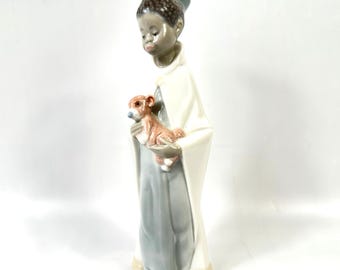 Lladró porcelain figurine – crowned child holding lamb, nativity religious figure