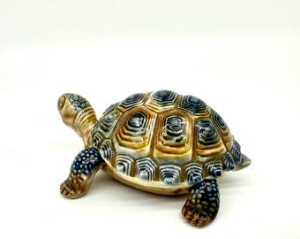 Vintage Wade Whimsies Tortoise Figurine - 1960s Porcelain Trinket Holder - Made in England