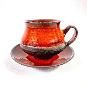 Vintage dansk Ditlev Studio Keramik tekopp och fat
