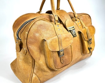Vintage Doctors Style Travel Bag - Quality Leather - Retro Weekend Bag - Overnight Luggage Bag - Briefcase