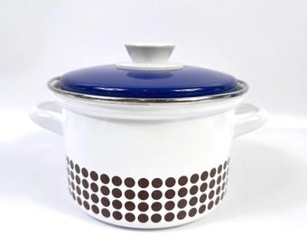 Enamel Cooking Pot with Lid – Kaj Franck for Finel, Finland, Dot Design