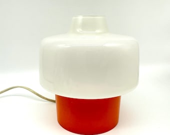 Vintage Space Age Mushroom Lamp – Orange & White Pop Art Design, 1970s Scandinavian Style