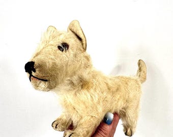 Vintage Steiff Sealyham Terrier – 1930s Mohair Plush Dog with Jointed Head, 24cm