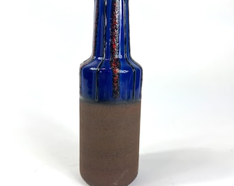 West German Lava Glaze Vase: 1960s-70s Fat Lava Ceramic