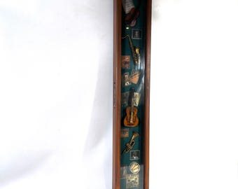 Vintage Music Shadow Box – Jazz & Popular Music Display, 100cm