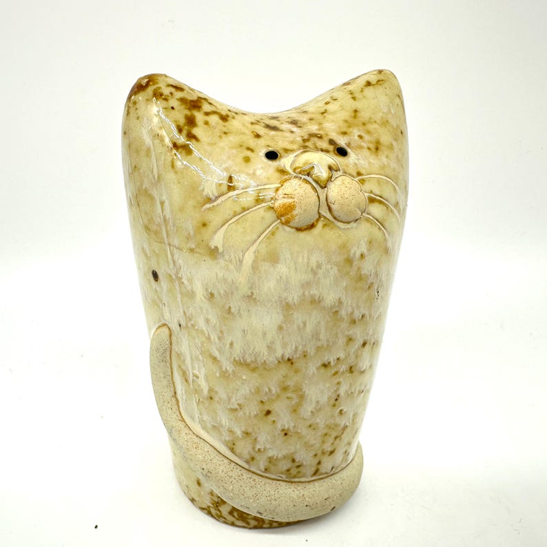 Vintage abstract cat sculpture, ceramic statue figurine by kayene image 3