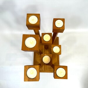 Scandinavian Floor Candle Holder, Wooden Candlestick Stand, Mid Century Decor image 9