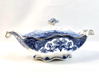Welbeck Blue White Tureen with Lid – J.H. Weatherby & Sons, Hanley, England, 1892
