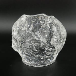 Glass Candleholder, Ann Wärff Kosta Boda Snowball, Swedish Art Glass image 8