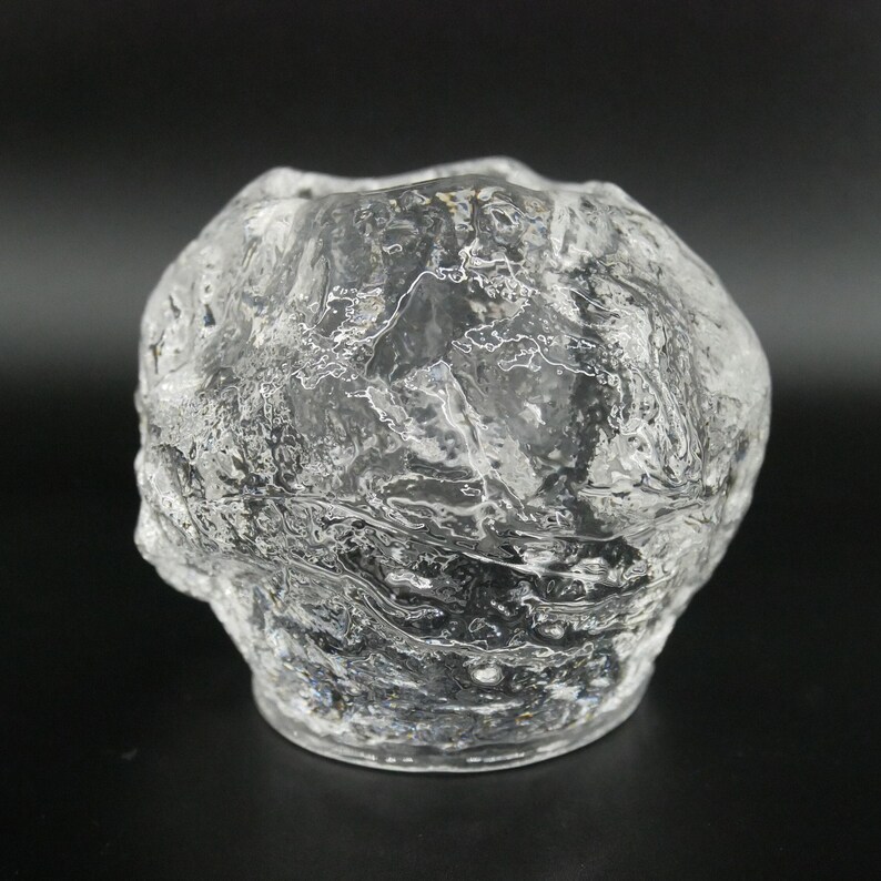 Glass Candleholder, Ann Wärff Kosta Boda Snowball, Swedish Art Glass image 8