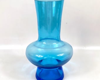 Bo Borgström for Åseda – Mid-Century Blue Art Glass Vase, Swedish Modern Design, 1960s