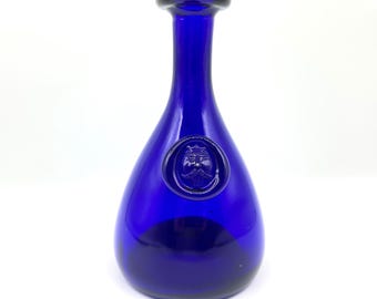 Vintage Holmegaard Cobalt Blue Viking Bottle – Ole Winther Danish Art Glass Decanter, 1960s