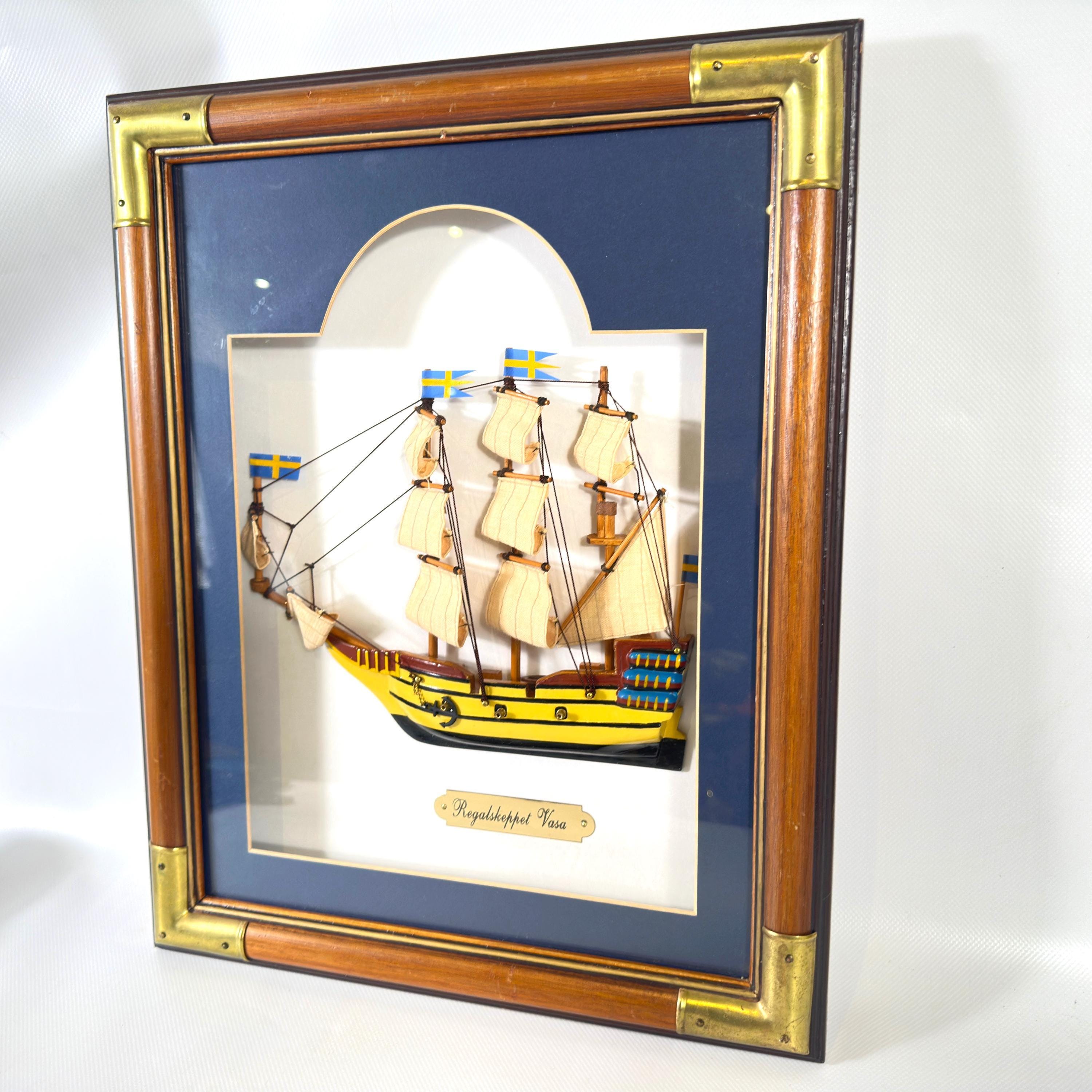 Ship Shadow Box – Swedish Warship Model Wall Art, 36×46cm - Etsy