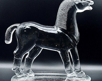 Vintage Kosta Boda Glass Horse – Large Bertil Vallien Sculpture, Mid-Century Art Glass