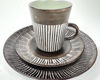 1950s Danish Ceramic Tea Set Einar Hellerøe Amazonas Trio