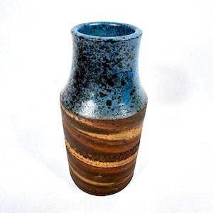 Dänische Studio Keramik Vase, signiert Kirsten 1987, handgefertigtes Steinzeug, skandinavische Keramik Bild 1