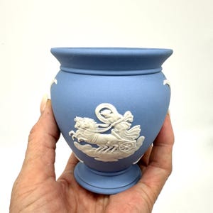 Jasperware Vase, Wedgwood Blue, Classical Relief, England